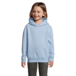 Sweater voor kinderen van katoen en polyester 280 g/m2 SOL'S SLAM kleur pastel blauw foto weergave