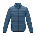 Donsjacket van polyester voor heren 164 g/m2 Elevate Life kleur cyaan blauw tweede weergave voorkant