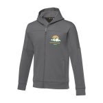 Heren fleecevest met logo van polyester 245 g/m2 Elevate Life kleur donkergrijs weergave zeefdruk