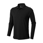 Katoenen herenpoloshirt met lange mouw 200 g/m² Elevate Life kleur zwart