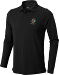 Katoenen herenpoloshirt met lange mouw 200 g/m² Elevate Life kleur zwart