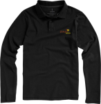 Katoenen herenpoloshirt met lange mouw 200 g/m² Elevate Life kleur zwart