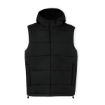 Polyester bodywarmer met geïntegreerde vaste capuchon MKT Brooke kleur zwart  negende weergave