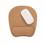 Ergonomische muismat van kurk met antislipbasis kleur beige vierde weergave