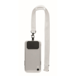 Polyester lanyard met veiligheidsgesp voor telefoon kleur wit tweede weergave