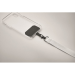 Polyester lanyard met veiligheidsgesp voor telefoon kleur wit foto bekijken derde weergave