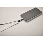 Polyester lanyard met veiligheidsgesp voor telefoon kleur wit foto bekijken vierde weergave