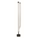 Polyester lanyard met veiligheidsgesp voor telefoon kleur wit achtste weergave