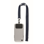Polyester lanyard met veiligheidsgesp voor telefoon kleur marineblauw tweede weergave