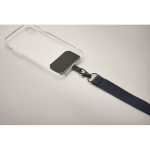 Polyester lanyard met veiligheidsgesp voor telefoon kleur marineblauw foto bekijken derde weergave