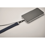 Polyester lanyard met veiligheidsgesp voor telefoon kleur marineblauw foto bekijken vierde weergave