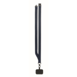 Polyester lanyard met veiligheidsgesp voor telefoon kleur marineblauw negende weergave