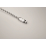 2-in-1 sleutelhanger met oplaadkabel met 3 aansluitingen kleur zilver foto bekijken vierde weergave