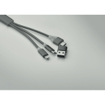 2-in-1 sleutelhanger met oplaadkabel met 3 aansluitingen