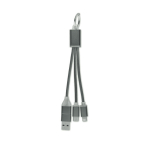 2-in-1 sleutelhanger met oplaadkabel met 3 aansluitingen