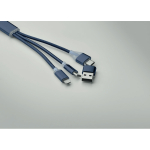 2-in-1 sleutelhanger met oplaadkabel met 3 aansluitingen