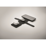 Opvouwbare ABS draadloze oplaadbasis met 3 oplaadpunten 15W kleur zwart foto bekijken achtste weergave