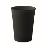 Enkelwandige, herbruikbare, gerecyclede plastic beker 250 ml kleur zwart