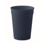 Enkelwandige, herbruikbare, gerecyclede plastic beker 250 ml kleur marineblauw