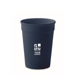 Enkelwandige, herbruikbare, gerecyclede plastic beker 250 ml weergave met bedrukking