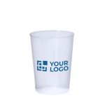Herbruikbare plastic beker met doorzichtige afwerking 600 ml met jouw bedrukking