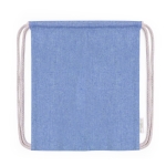 Rugzak van 100% gerecycled katoen met trekkoord voor kinderen kleur blauw  negende weergave