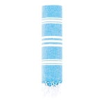 Bicolor pareo handdoek van gerecycled katoen en polyester 255 g/m2 kleur lichtblauw  negende weergave