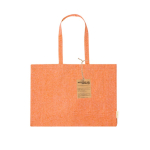 Tas van 100% gerecycled katoen met lange handvaten, 220 g/m2 kleur oranje  negende weergave