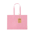 Tas van 100% gerecycled katoen met lange handvaten, 220 g/m2 kleur roze  negende weergave