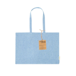 Tas van 100% gerecycled katoen met lange handvaten, 220 g/m2 kleur lichtblauw  negende weergave
