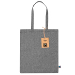 Fair-Trade gecertificeerde tas met lange hengsels 120 g/m2 kleur zwart  negende weergave