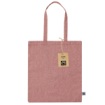 Fair-Trade gecertificeerde tas met lange hengsels 120 g/m2 kleur rood  negende weergave