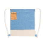 Tweekleurig rugzakje van gerecycled katoen met trekkoord, 120 g/m2 kleur blauw  negende weergave