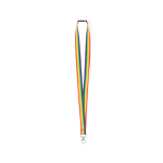 Veelkleurig polyester lanyard met metalen karabijnhaak kleur meerkleurig  negende weergave