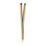 Veelkleurig polyester lanyard met metalen karabijnhaak derde weergave
