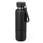 Roestvrijstalen thermoskan van 500 ml met 300 ml glas en handvat kleur zwart  negende weergave