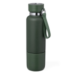 Roestvrijstalen thermoskan van 500 ml met 300 ml glas en handvat kleur groen  negende weergave