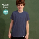Kinder T-shirt van gerecycled katoen en RPET 150 g/m2 kleur zwart