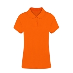 Dames polo van 100% gekamd katoen met 2 knopen Ring Spun 220 g/m2 kleur oranje  negende weergave