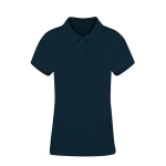 Dames polo van 100% gekamd katoen met 2 knopen Ring Spun 220 g/m2 kleur marineblauw  negende weergave