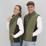 Softshell en polyester vest met zwart detail aan de zijkant