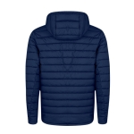Waterdichte jas van 100% RPET met verstelbare capuchon kleur marineblauw