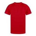 Unisex sportshirt van 100% polyester met streepdesign 135 g/m2 kleur rood  negende weergave