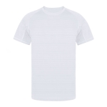 Unisex sportshirt van 100% polyester met streepdesign 135 g/m2 kleur wit  negende weergave