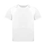 Sportshirt voor kinderen van 100% ademend polyester 135 g/m2 kleur wit  negende weergave