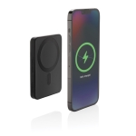Draadloze powerbank met magneet en stroomindicator 5.000 mAh kleur zwart tweede weergave