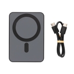 Draadloze powerbank met magneet en stroomindicator 5.000 mAh kleur zwart vierde weergave