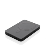 Draadloze powerbank met magneet en stroomindicator 5.000 mAh kleur zwart met afdrukgebied