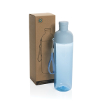 RPET-fles met afneembaar deksel en handvat 600ml kleur blauw weergave met doos