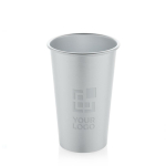 Gerecyclede aluminium beker met enkele wand voor drankjes 450ml kleur zilver met afdrukgebied